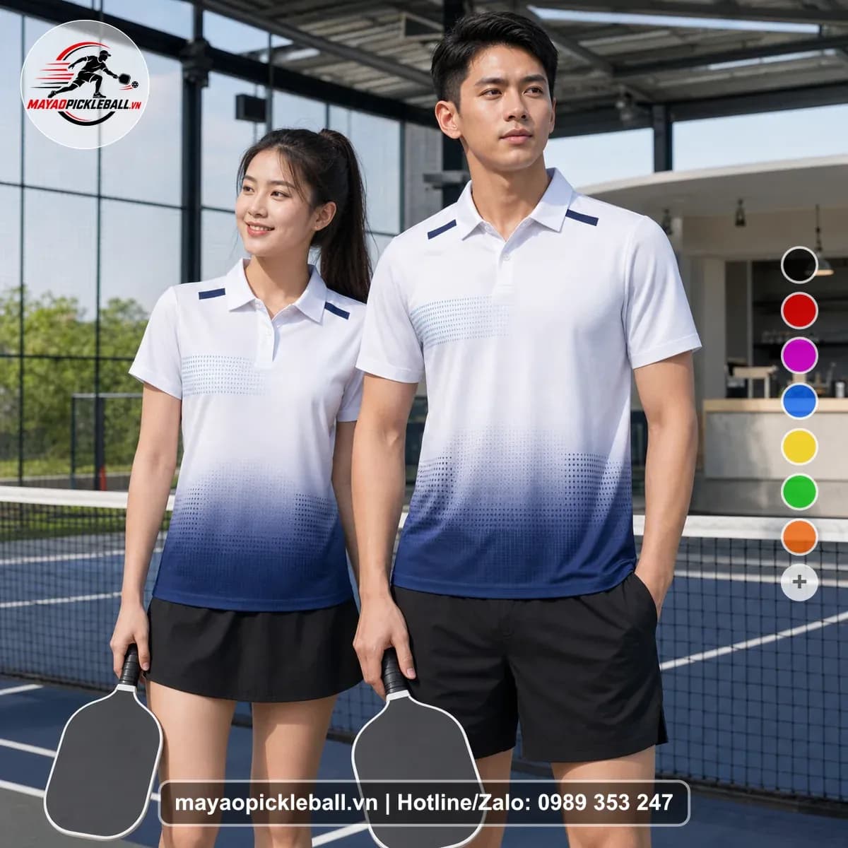 Bộ Quần Áo Pickleball X24-PB-484 Trắng Xanh