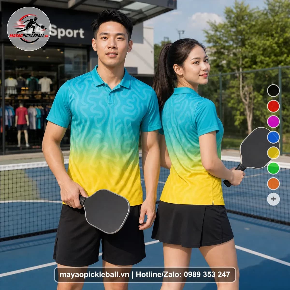 Bộ Quần Áo Pickleball X24-PB-496 Vàng Xanh