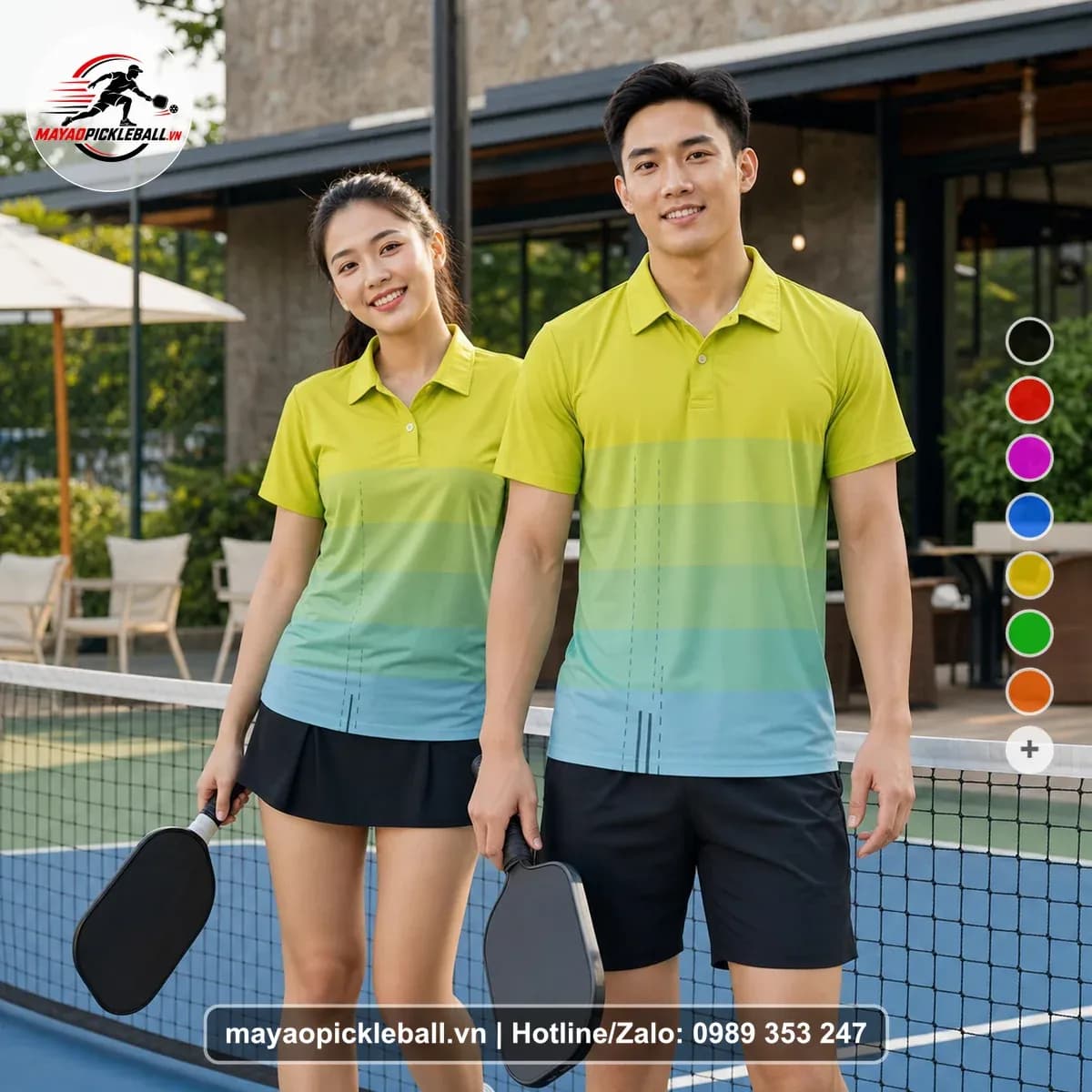 Bộ Quần Áo Pickleball X24-PB-523 Xanh Chuối Xanh Mint Xanh Aqua