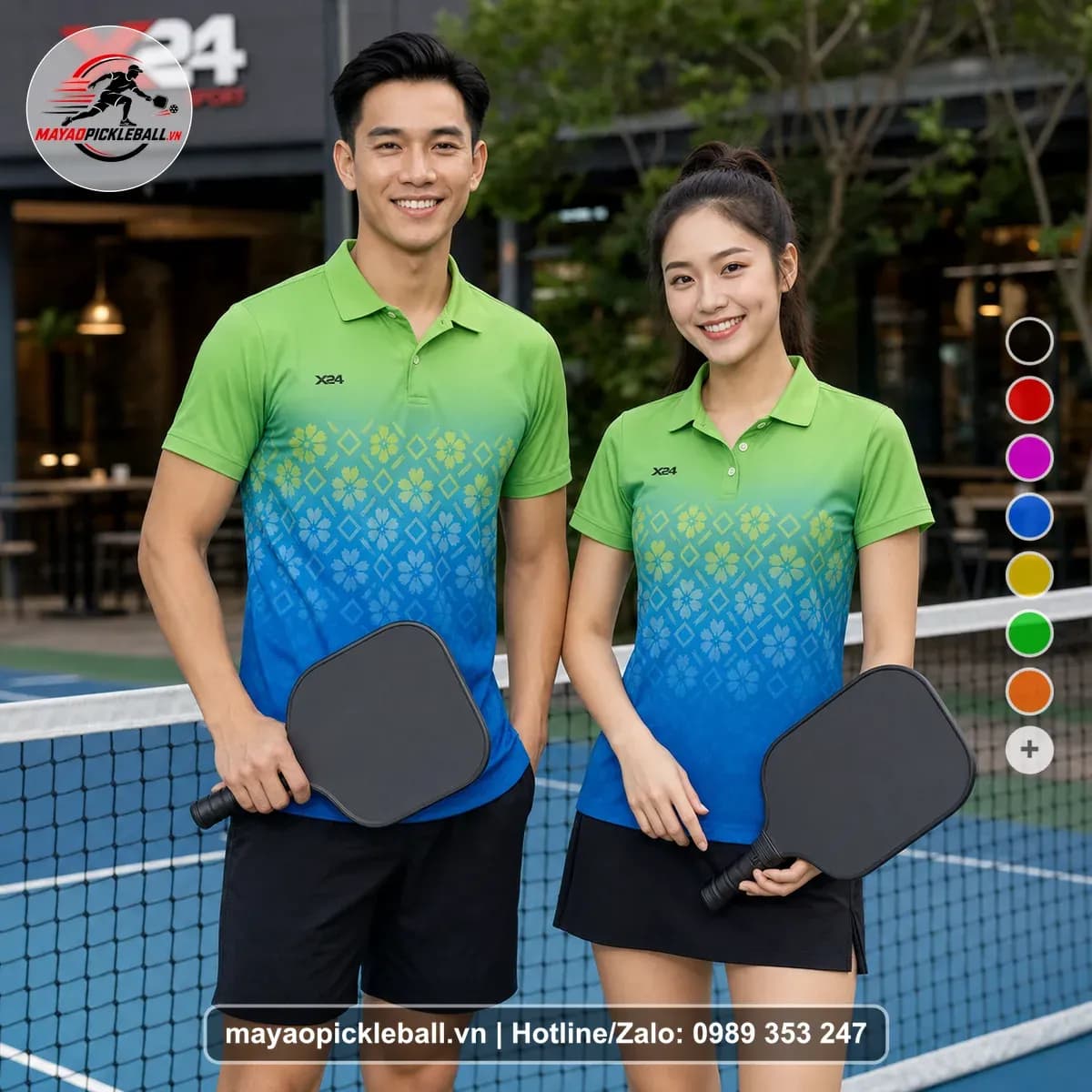 Bộ Quần Áo Pickleball X24-PB-563 Xanh Lá Xanh