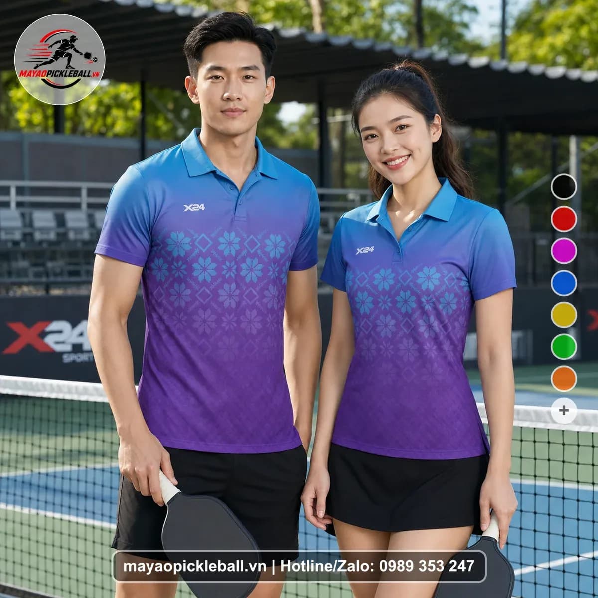 Bộ Quần Áo Pickleball X24-PB-565 Xanh Tím