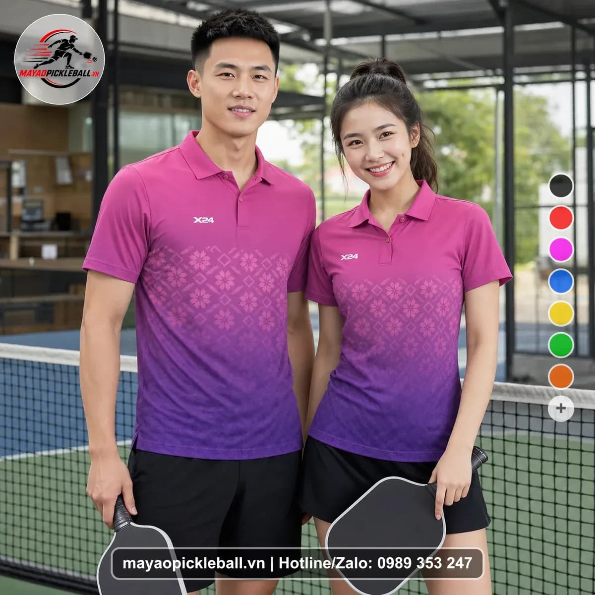 Bộ Quần Áo Pickleball X24-PB-566 Hồng Tím