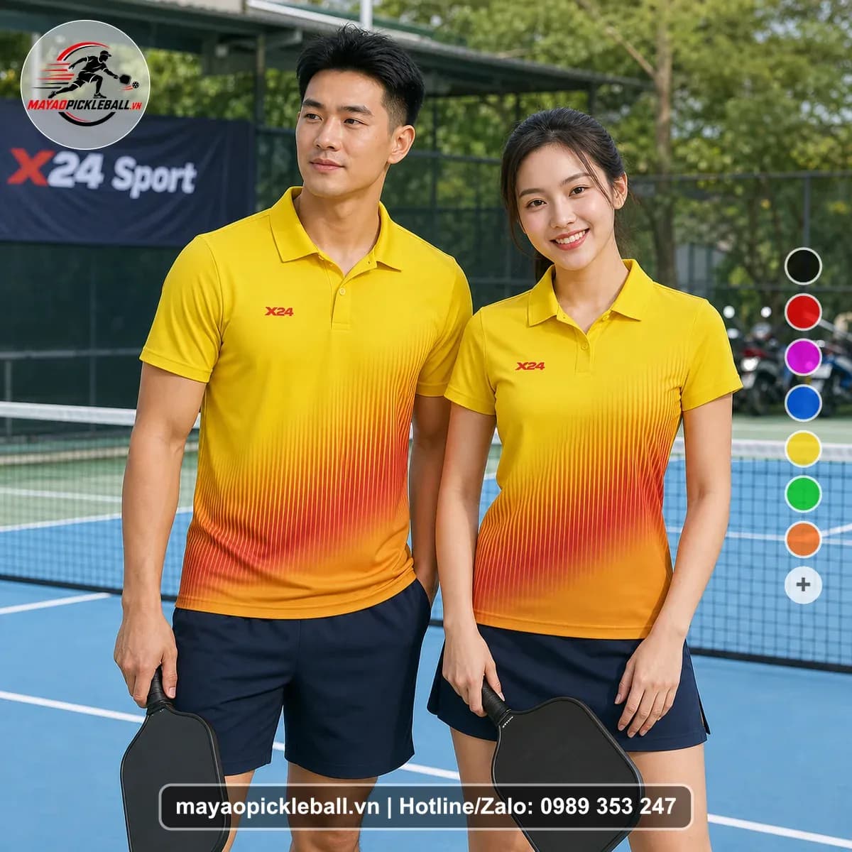 Bộ Quần Áo Pickleball X24-PB-586 Đỏ Vàng