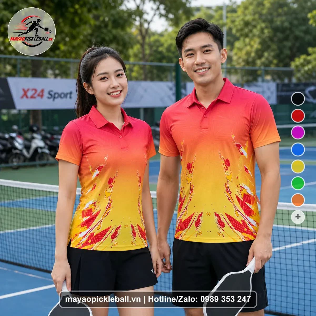 Bộ Quần Áo Pickleball X24-PB-601 Hồng Đỏ