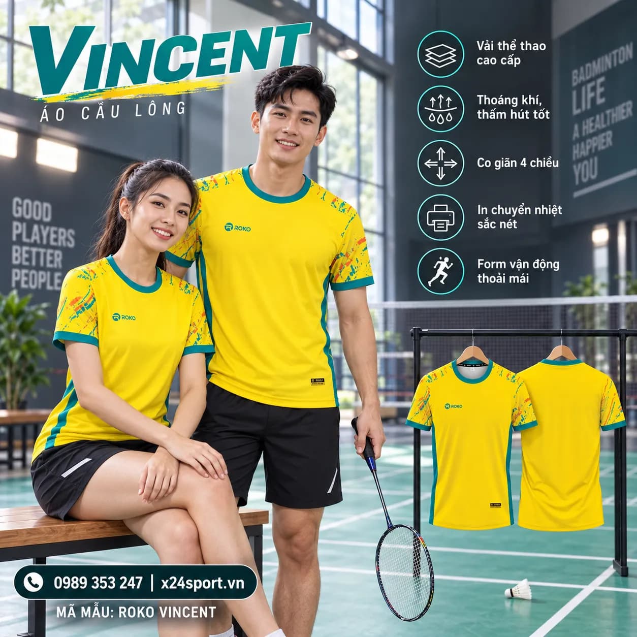 Áo Cầu Lông Roko Vincent