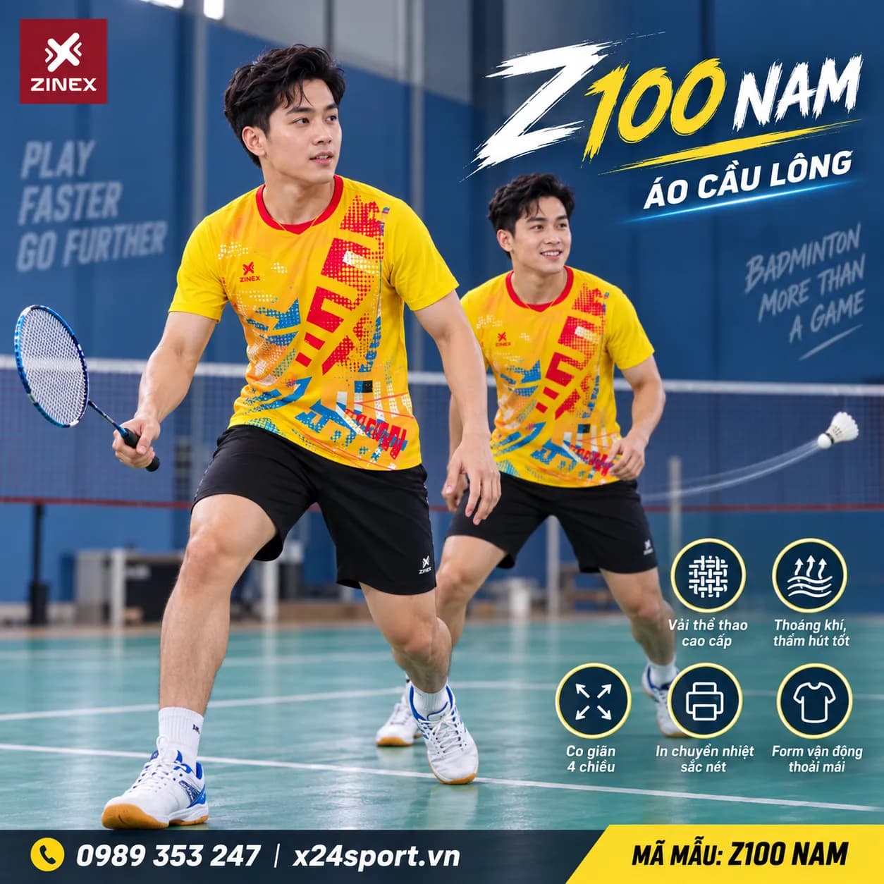 Áo Cầu Lông Zinex Z100 Nam