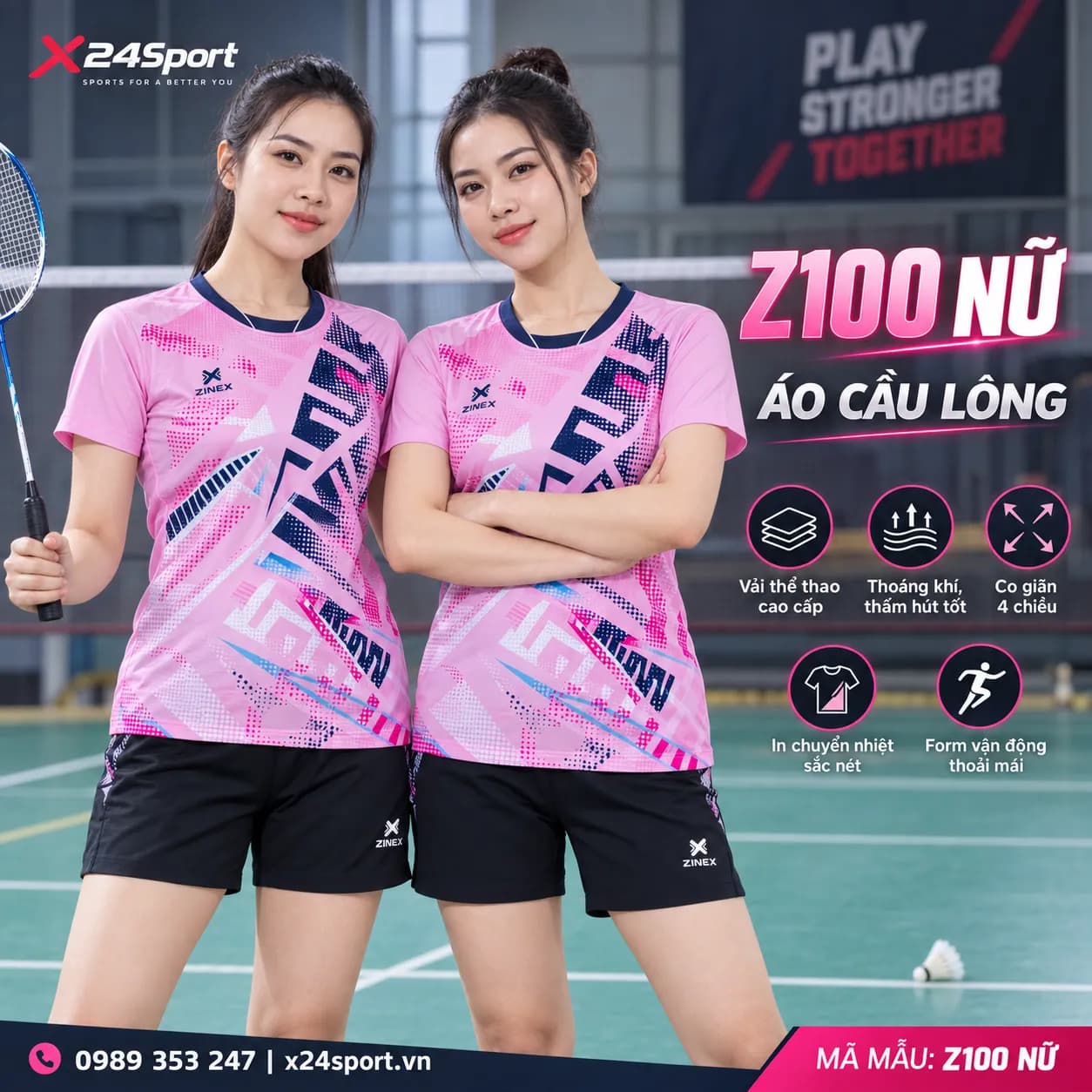 Áo Cầu Lông Zinex Z100 Nữ