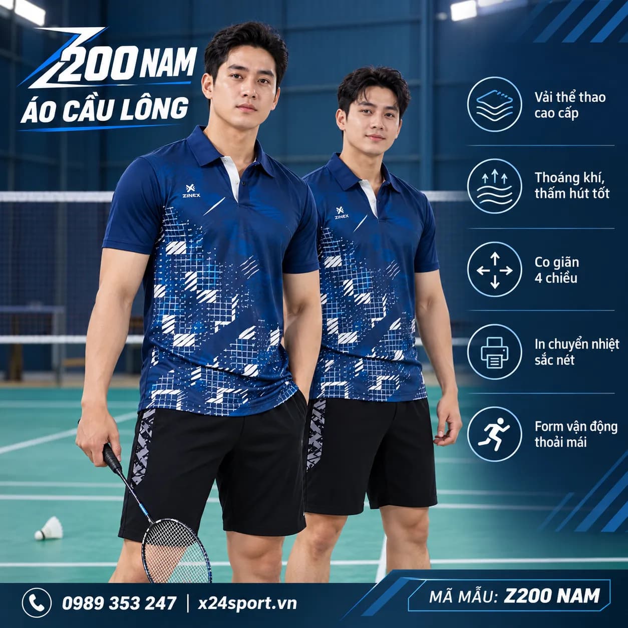 Áo Cầu Lông Zinex Z200 Nam