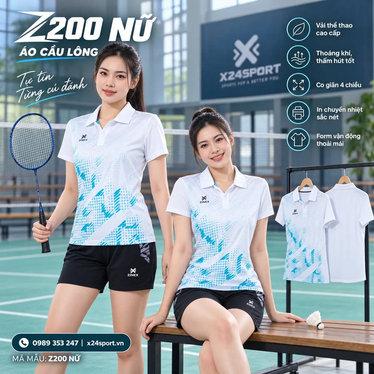 Áo Cầu Lông Zinex Z200 Nữ