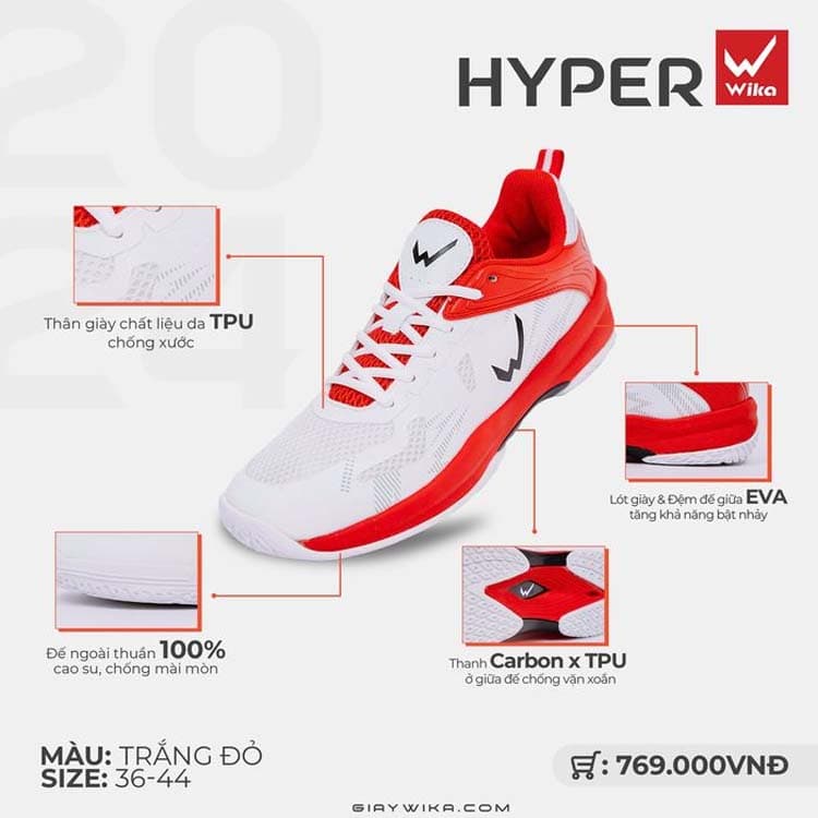 Giày Pickleball Wika Hyper