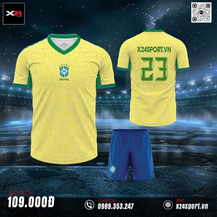 Quần Áo Bóng Đá Đội Tuyển Brazil Copa America 2024