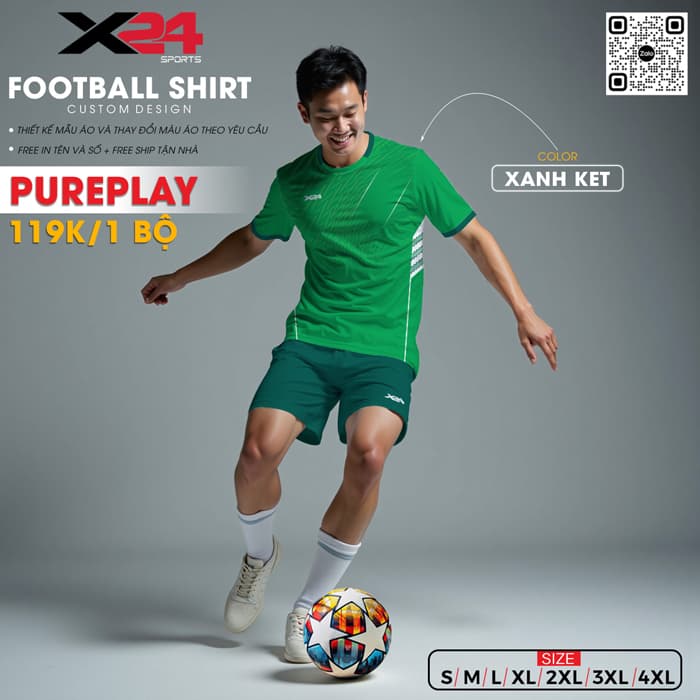 Quần Áo Bóng Đá Không Logo X24 – Pureplay 01