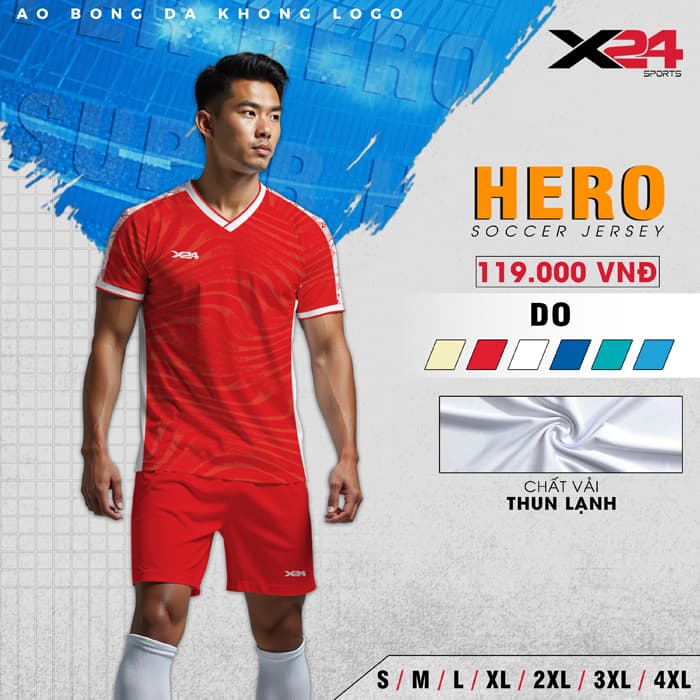 Quần Áo Bóng Đá Không Logo X24 – Hero