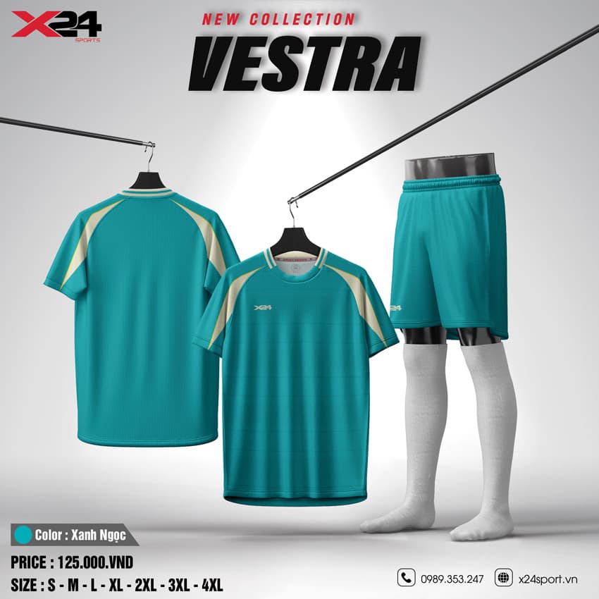 Áo thể thao Vestra Xanh Ngọc – Đột phá phong cách năng động