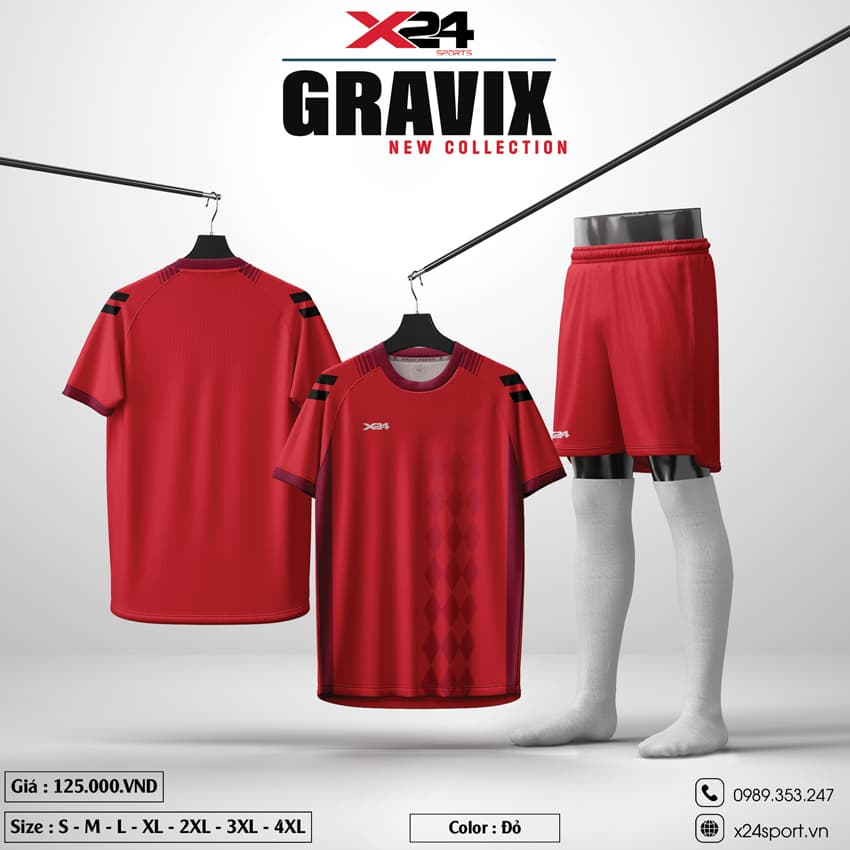 Áo thể thao nam GRAVIX đỏ – Mạnh mẽ và thời trang