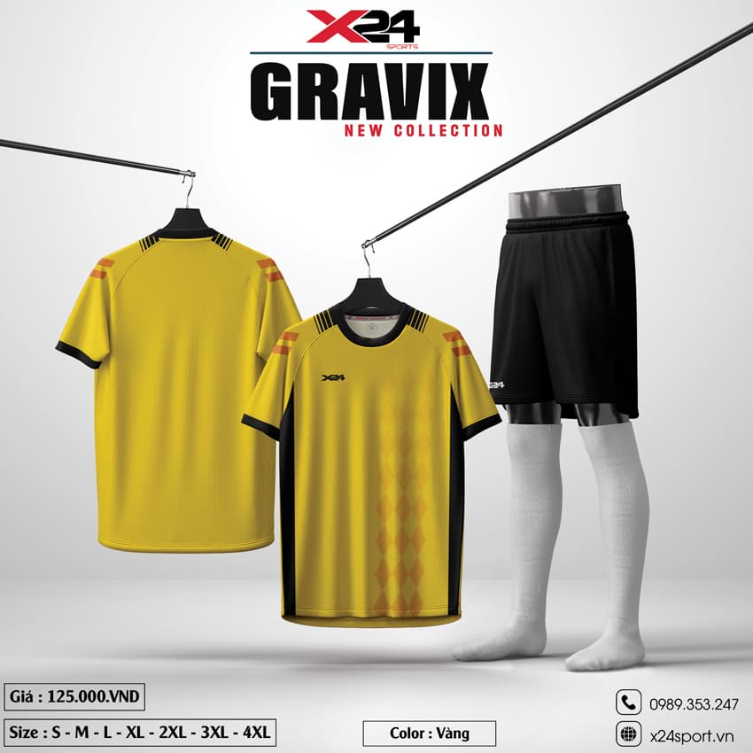 Áo thể thao nam GRAVIX New Collection – Màu Vàng cá tính