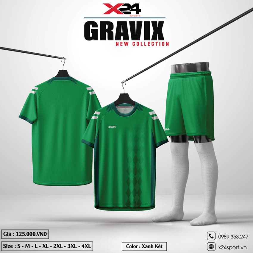 Bộ đồ thể thao không logo GRAVIX màu xanh két – Năng động & Thoáng khí