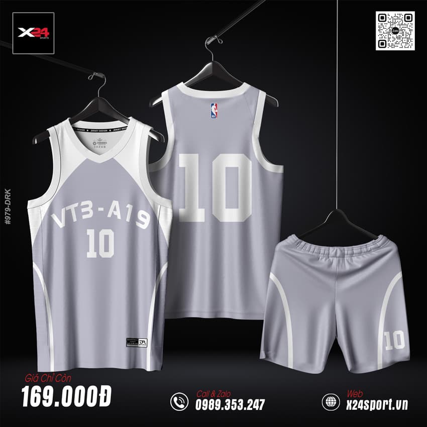 Áo Thể Thao Unisex Xám Nhạt Viền Trắng – Chất Liệu Thoáng Mát, Phối Đồ Sành Điệu