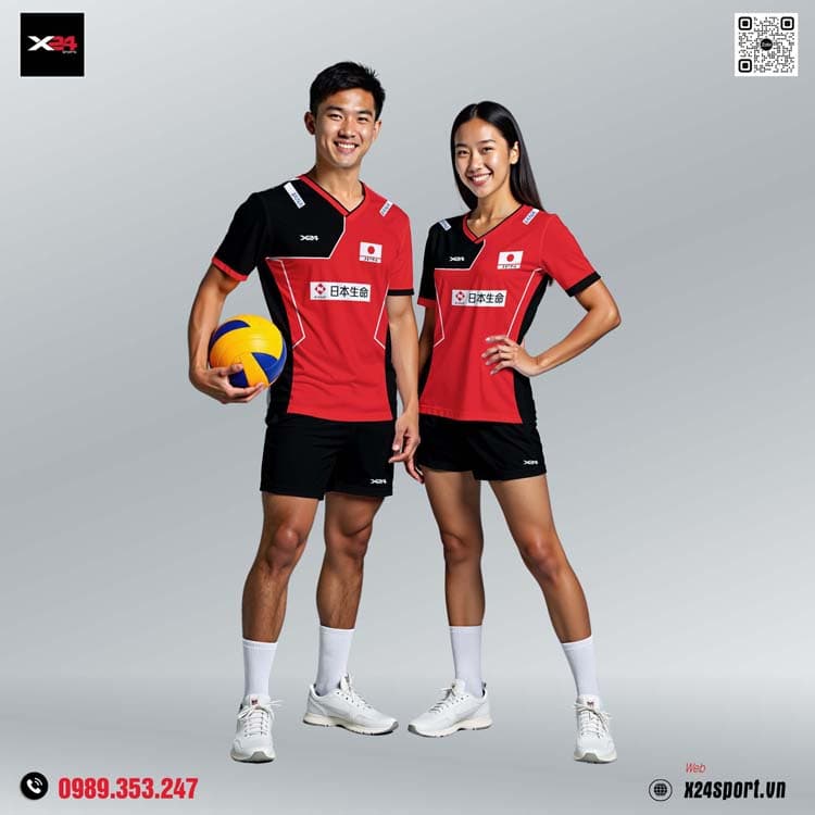 Đồng phục thể thao đỏ đội tuyển Nhật Bản – Thiết kế unisex, chất vải co giãn