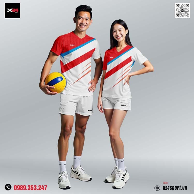 Áo thể thao trắng đỏ – năng động & cá tính cho team thể thao