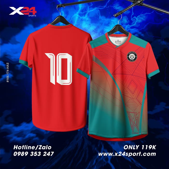 Áo thể thao X24 Sport màu đỏ chuyển sắc – Năng lượng & đột phá