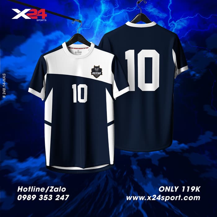 Áo thể thao nam X24 Sports đen xanh trắng – Thiết kế mới, năng động và tiện dụng