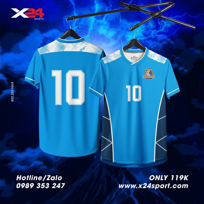 Áo đá bóng X24 Sports – Xanh Dương Năng Động