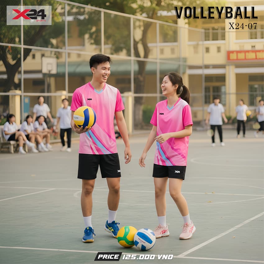 Áo Bóng Chuyền Nữ Hồng Tươi Unisex – Thiết Kế Hiện Đại, Thoáng Khí