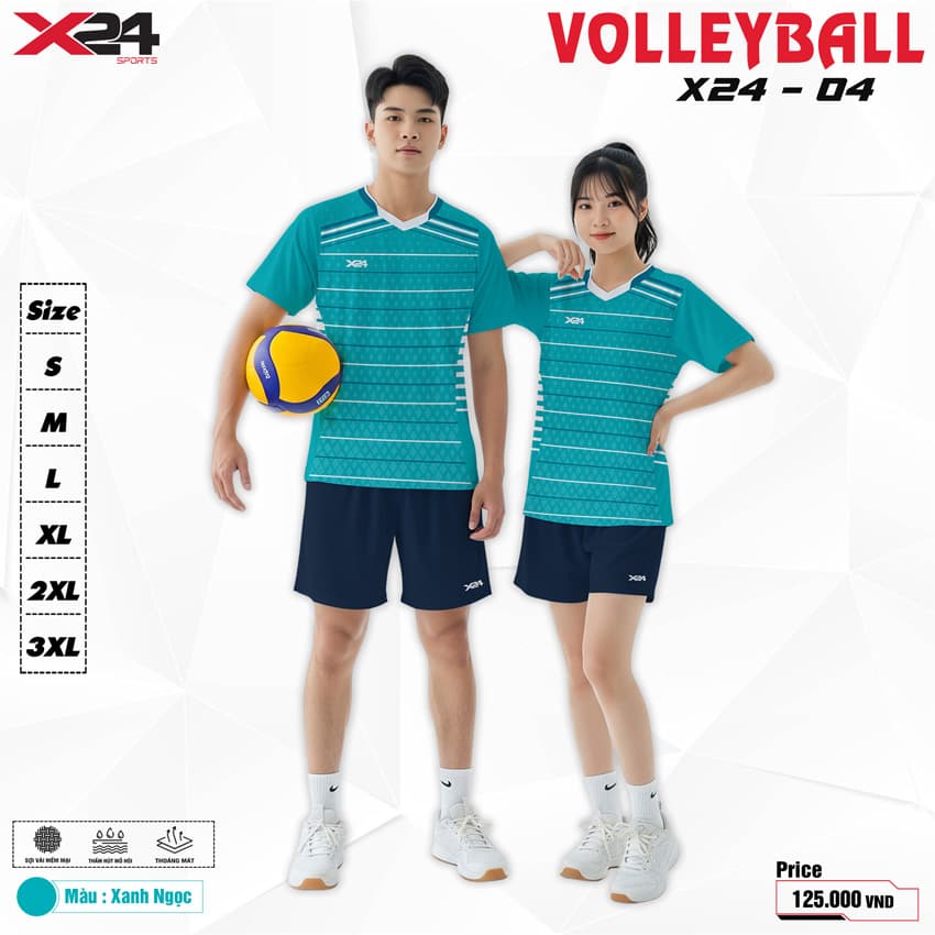 Áo Bóng Chuyền X24 – 04 Màu Xanh Ngọc