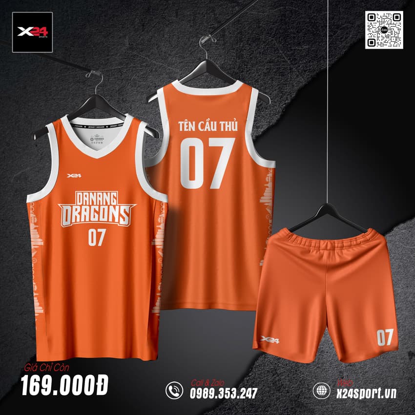 Đồng phục bóng rổ cam DaNang Dragons – Năng động và cá tính