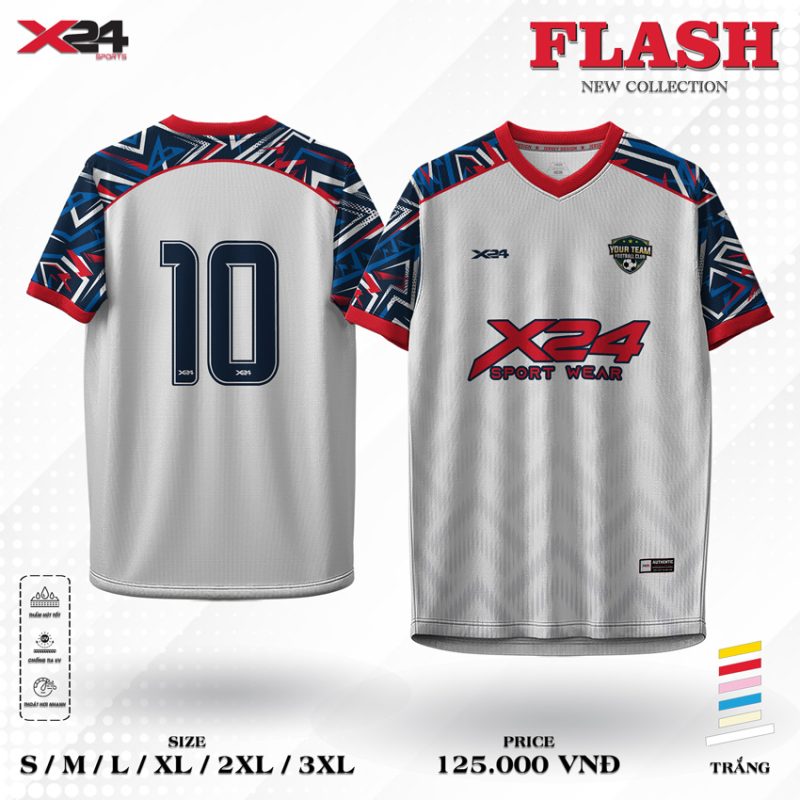 Áo Bóng Đá X24 FLASH Xanh Dương – Thiết Kế Hiện Đại, Thoáng Mát