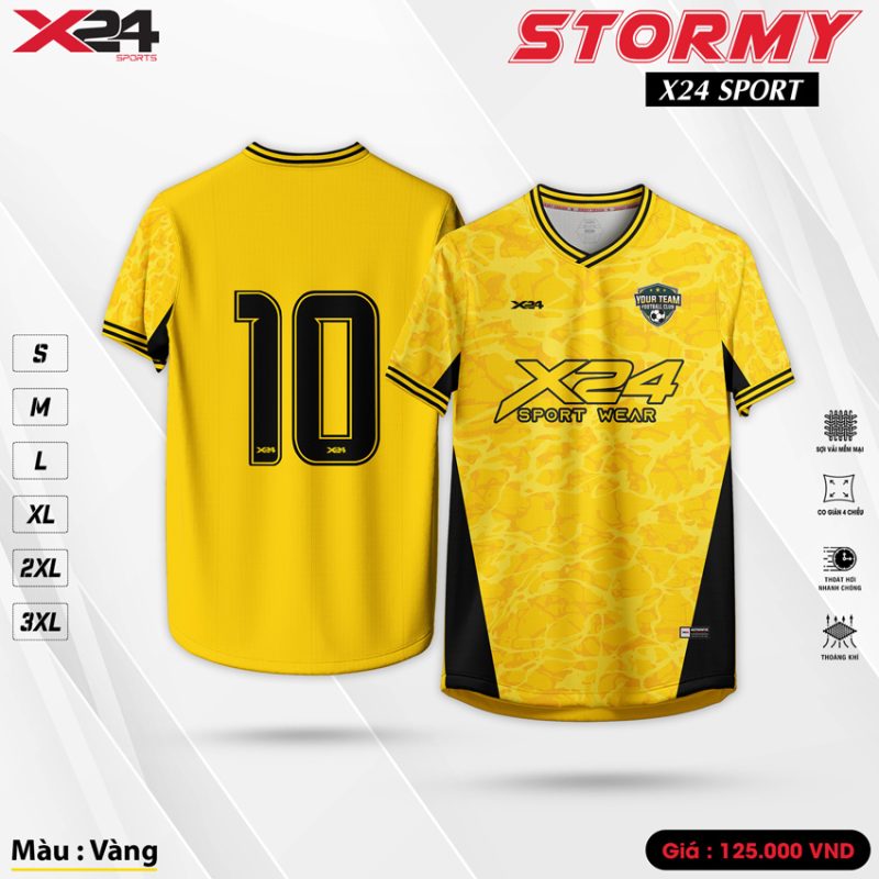 Áo Thể Thao X24 SPORT STORMY - Màu Vàng Nổi Bật