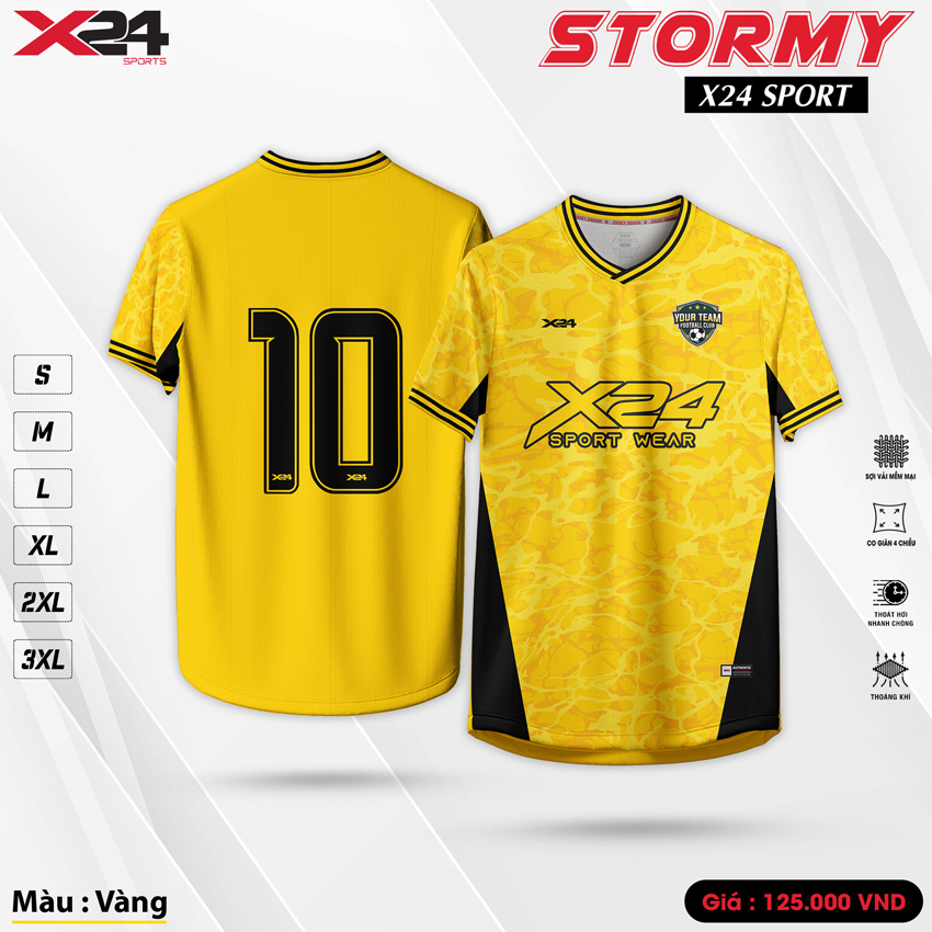 Áo thể thao X24 SPORT STORMY màu vàng nổi bật