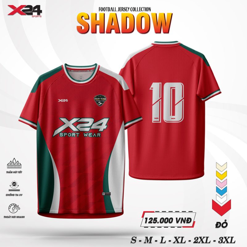 Áo đá bóng SHADOW đỏ – Mạnh mẽ và tiện dụng cho dân đá phủi