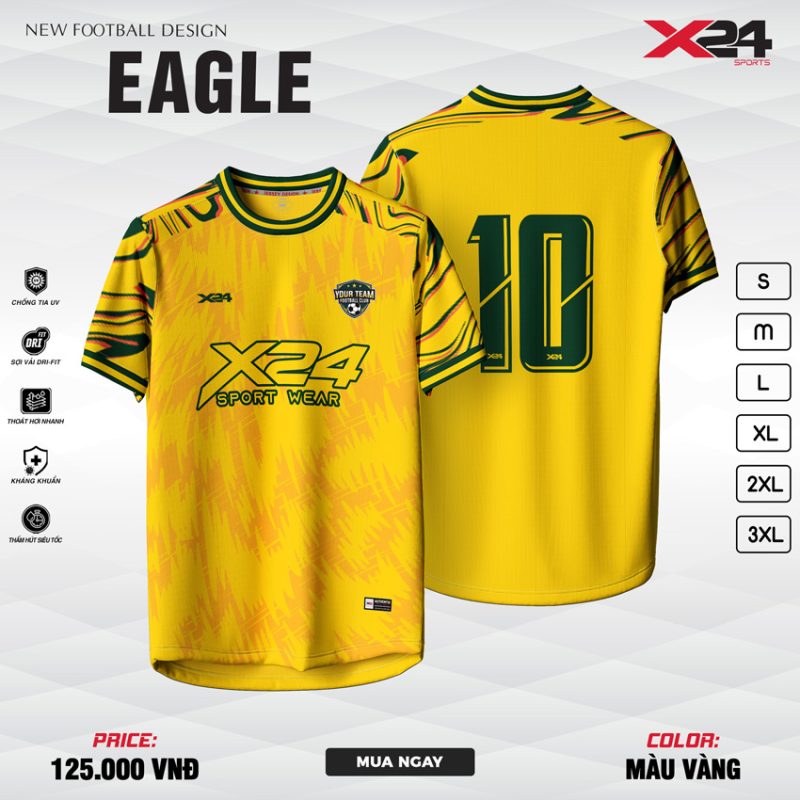 Áo bóng đá EAGLE màu vàng tươi – Năng lượng bùng nổ trên sân cỏ
