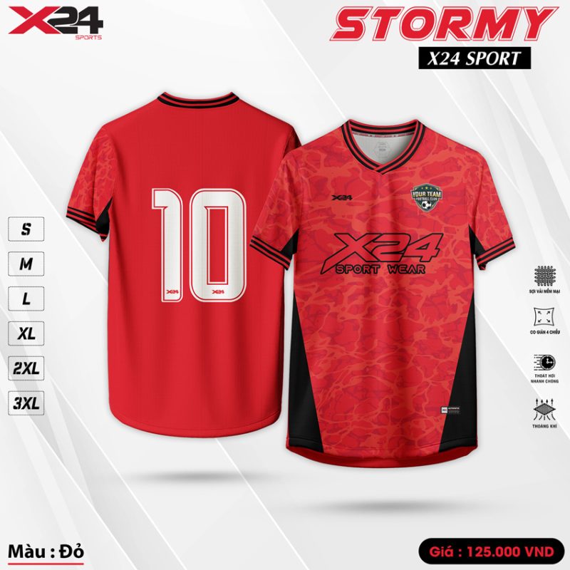 Áo thể thao X24 SPORT Stormy màu đỏ