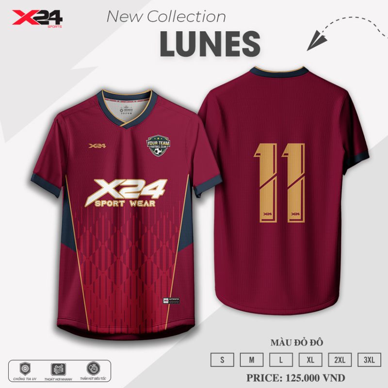 Áo Thể Thao LUNES Đỏ Đô – Đẳng Cấp Sân Cỏ