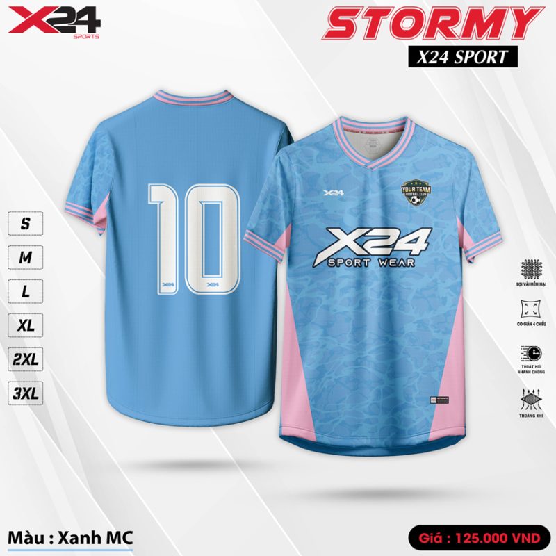 Áo thể thao X24 Sport Stormy màu Xanh Manchester City
