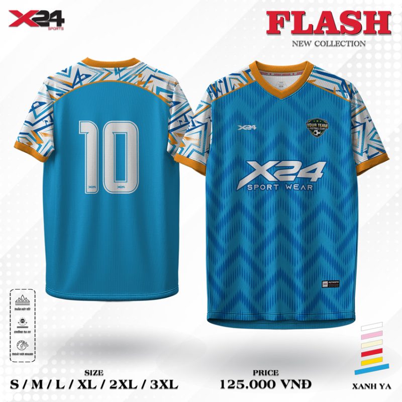 Áo thể thao nam X24 FLASH – Xanh Ya Năng Động