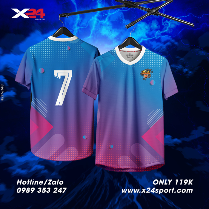 Áo Bóng Chuyền Thiết Kế Độc Lạ Xanh Tím – Năng Động & Cá Tính