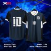 Áo thể thao thiết kế X24 – màu xanh navy phối đen trắng
