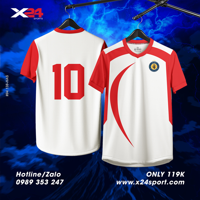 Áo Bóng Chuyền Thiết Kế Tông Trắng Đỏ Năng Động - Mẫu Bán Chạy 2025