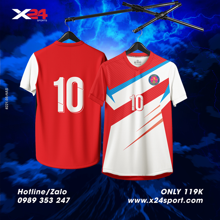 Áo Bóng Chuyền Thiết Kế Đỏ Trắng Xanh Dương - Năng Động & Mạnh Mẽ