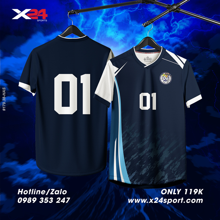 Áo bóng chuyền thiết kế màu xanh navy X24 – Sự lựa chọn chuyên nghiệp cho đội bóng của bạn