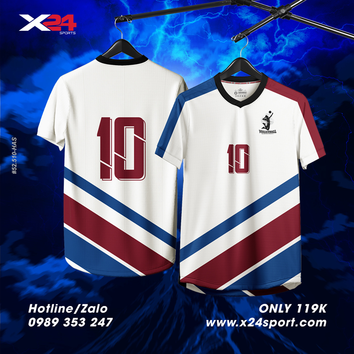 Áo Bóng Chuyền Thiết Kế Màu Trắng - Năng Động, Thoải Mái & Đậm Chất Thể Thao