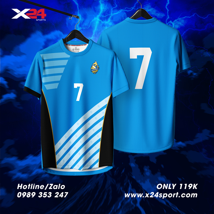 Áo Bóng Chuyền Thiết Kế Màu Xanh Dương Nổi Bật