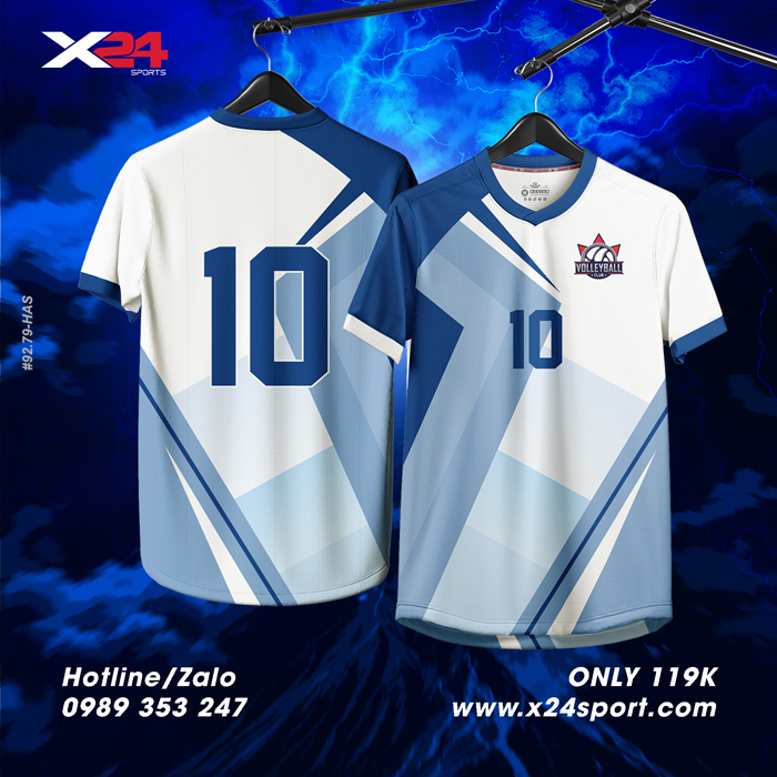 Áo Bóng Chuyền Thiết Kế Màu Xanh Năng Động