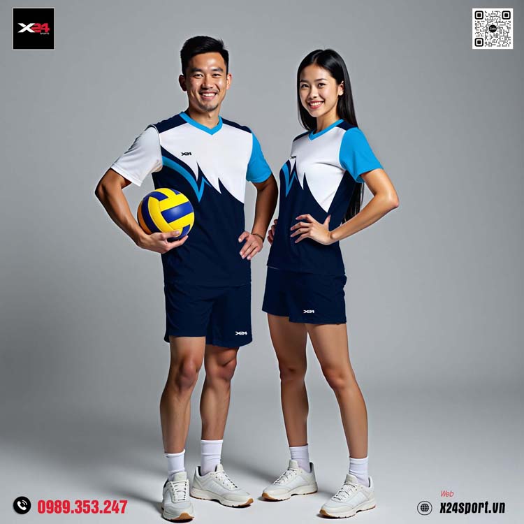 Áo Bóng Chuyền Phong Cách Nhật Bản - Xanh Navy Cá Tính