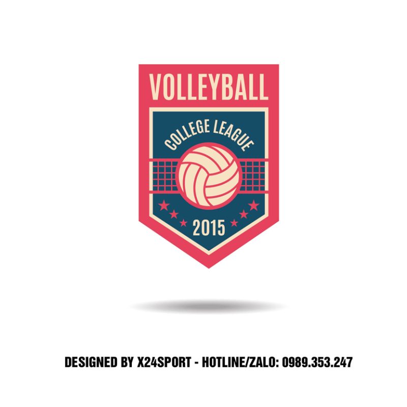 Logo College League Volleyball 2015 – Xanh dương đậm & Đỏ hồng nổi bật