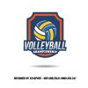 Logo Giải Bóng Chuyền Chuyên Nghiệp - Volleyball Championship Màu Vàng Xanh Cam